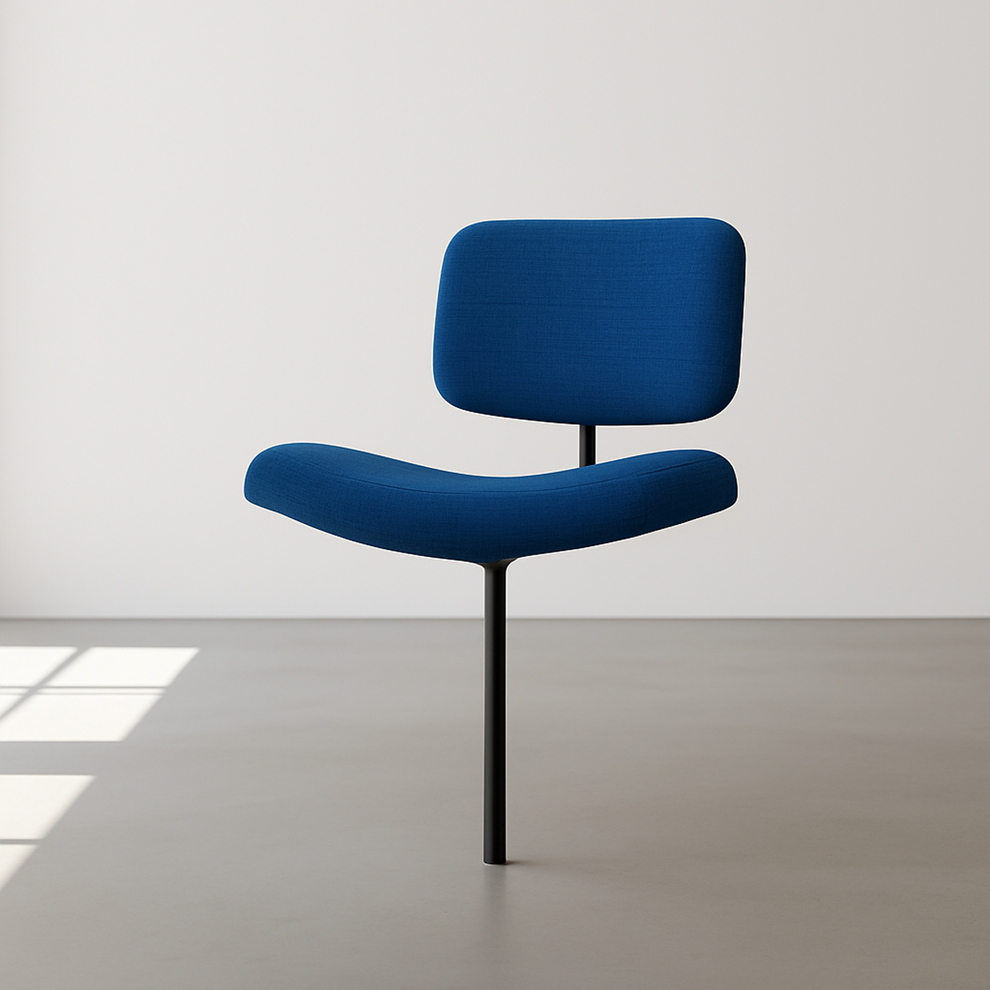 Chaise bleue à 1 pied