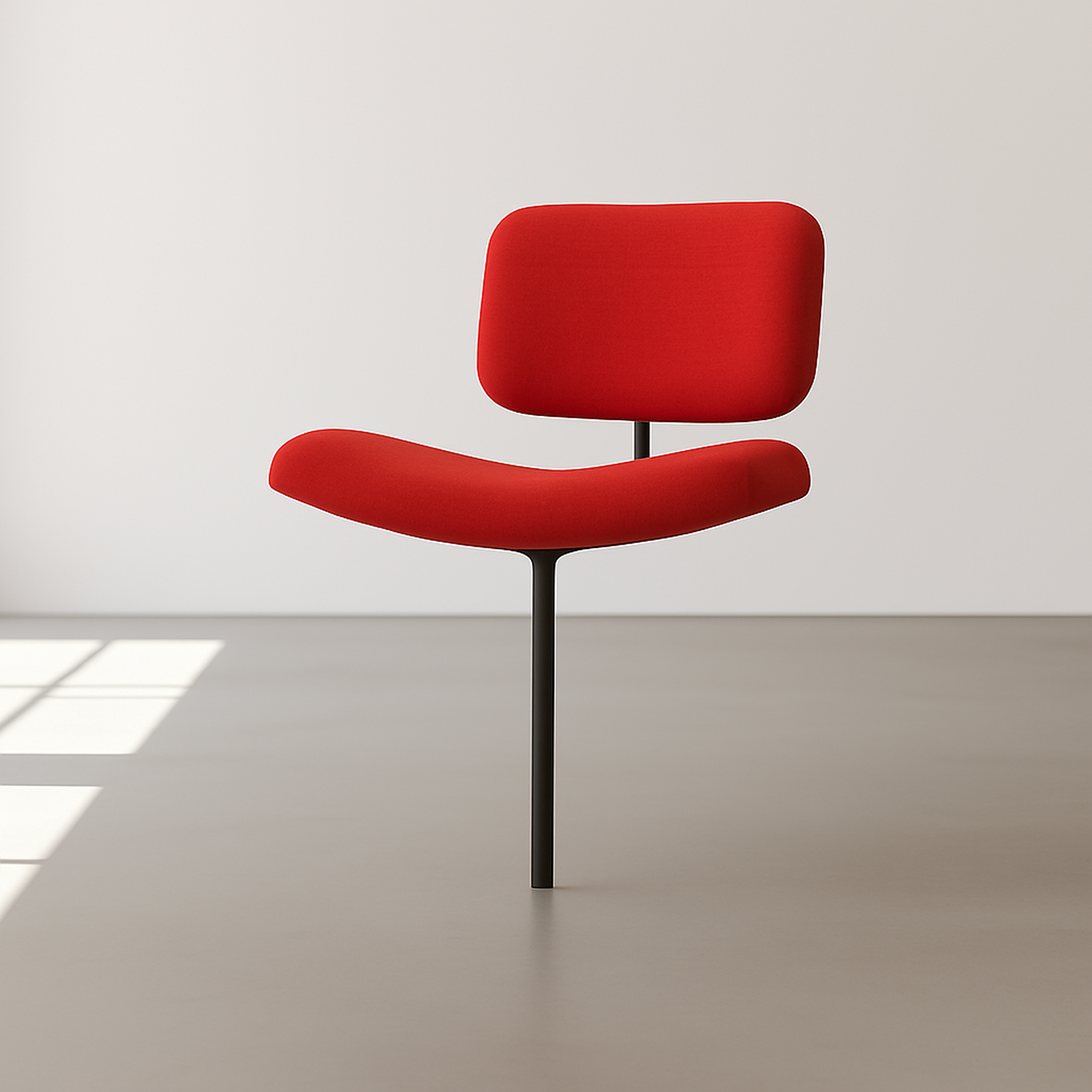 Chaise rouge à 1 pied